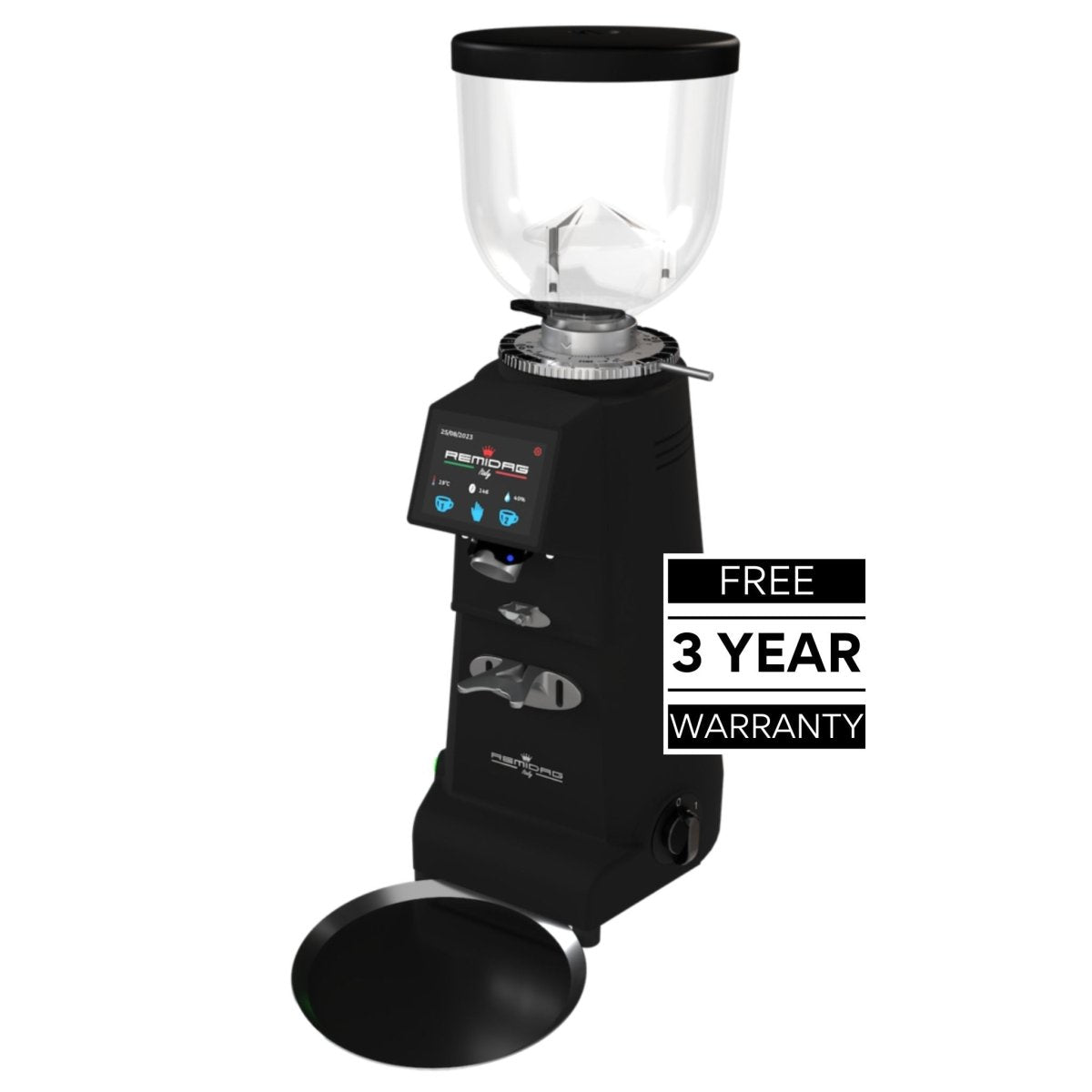 Remidag RD83 PRO-OD black on-demand commercial coffee grinder