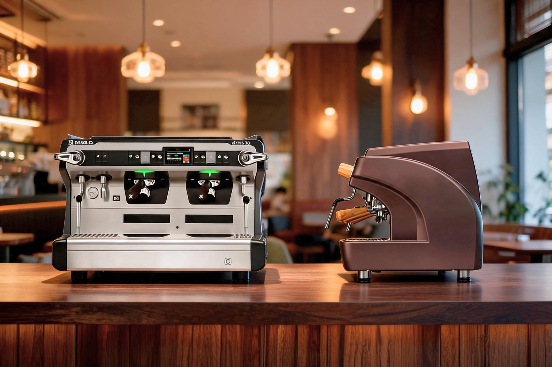 Traditional commercial espresso machines for professional baristas and hospitality businesses.