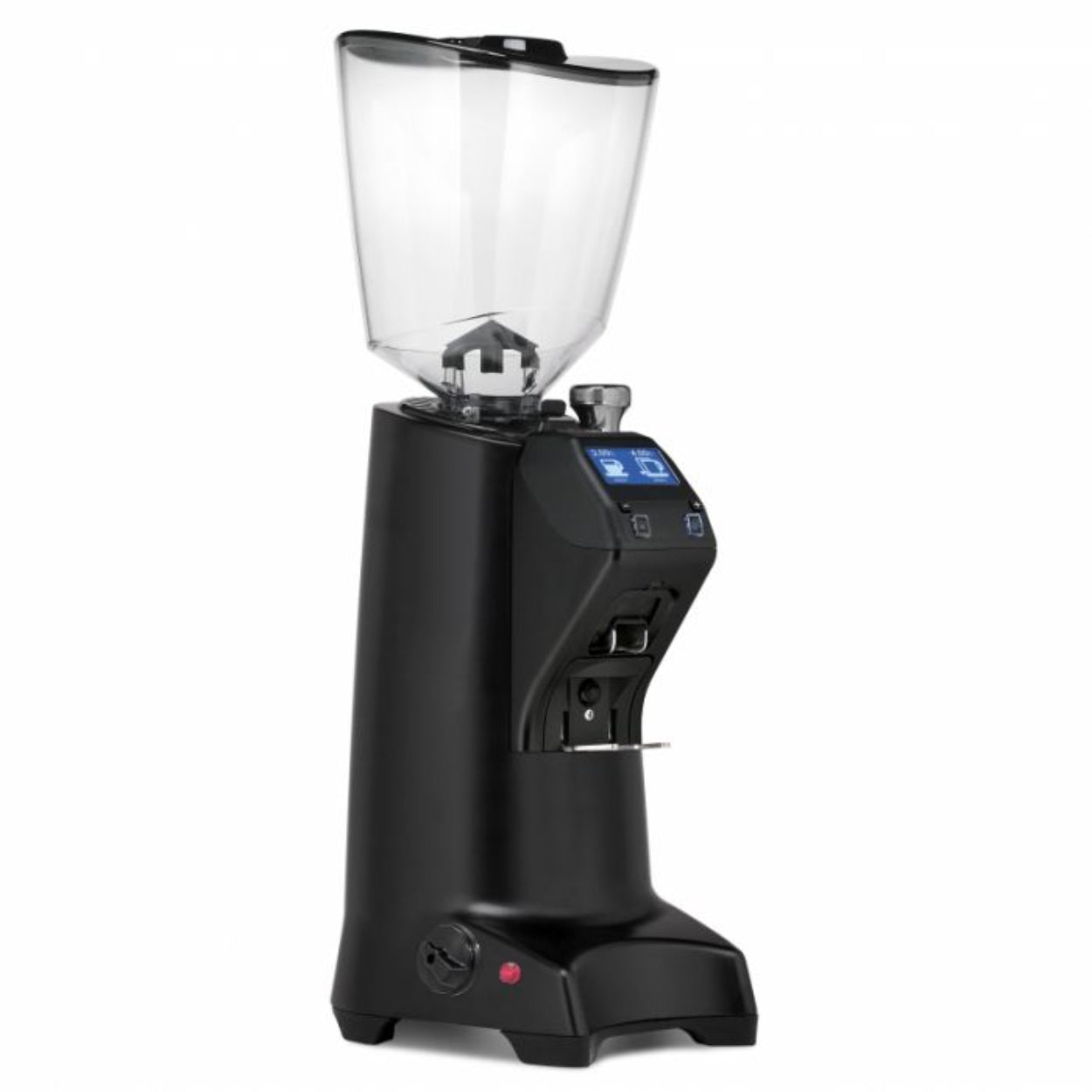 Black Eureka Olympus KR E 68mm conical burr commercial coffee grinder with touchscreen controls – available to buy or lease