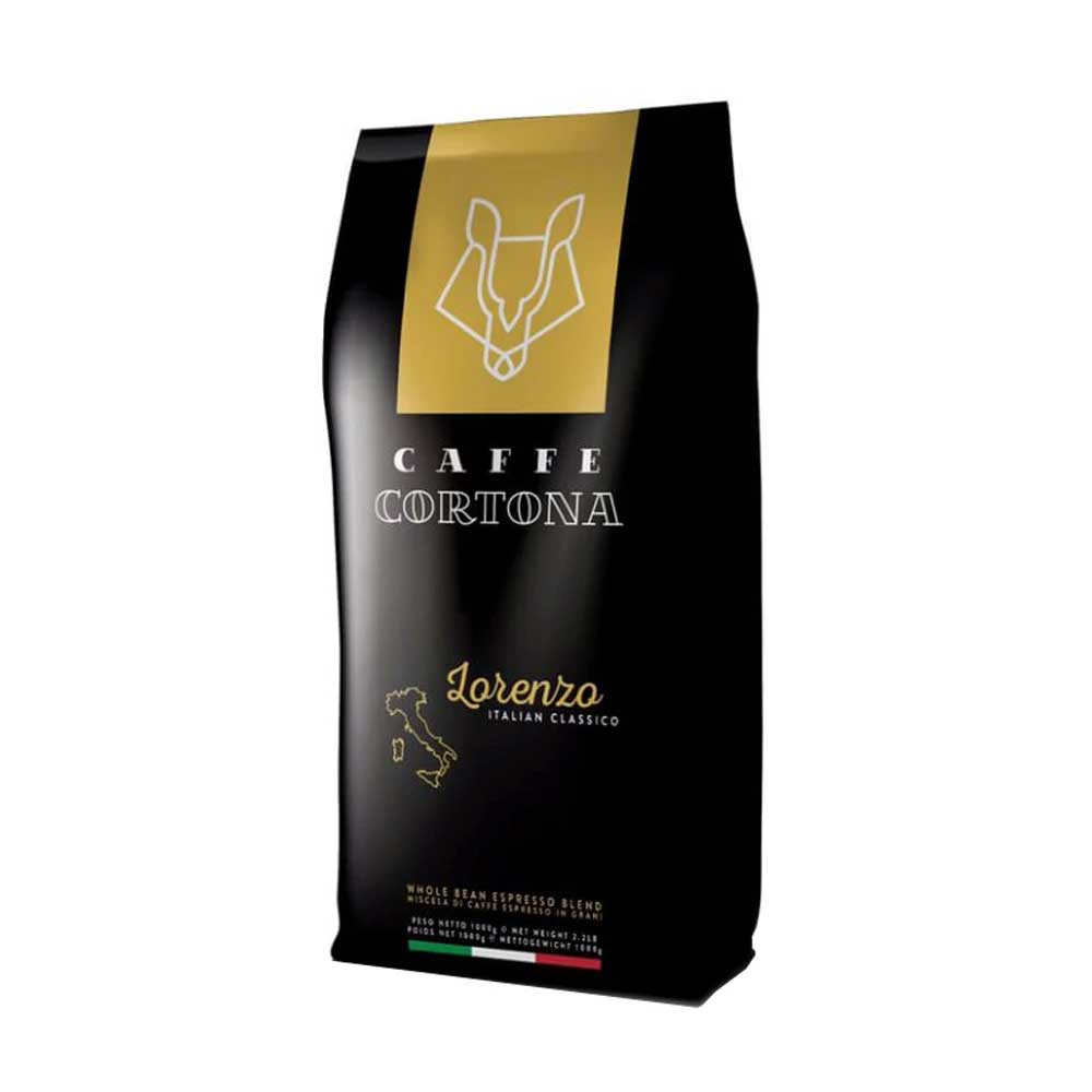 caffe cortona lorenzo whole roasted coffee beans - 1kg or 6kg with free delivery on orders over £85