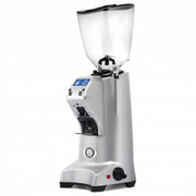 Silver Eureka Atom 60 mm flat burr grey commercial coffee grinder with quiet operation – available to buy or lease from StafCo UK.