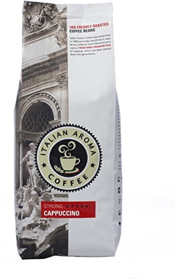 Italian Aroma CAPPUCCINO Coffee Beans | Bold Flavour for Milk Drinks | 6 x 1kg - Stafco Coffee