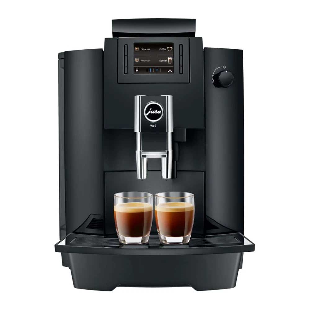 JURA WE6 commercial black coffee bean-to-cup coffee machine in Piano Black - buy or lease