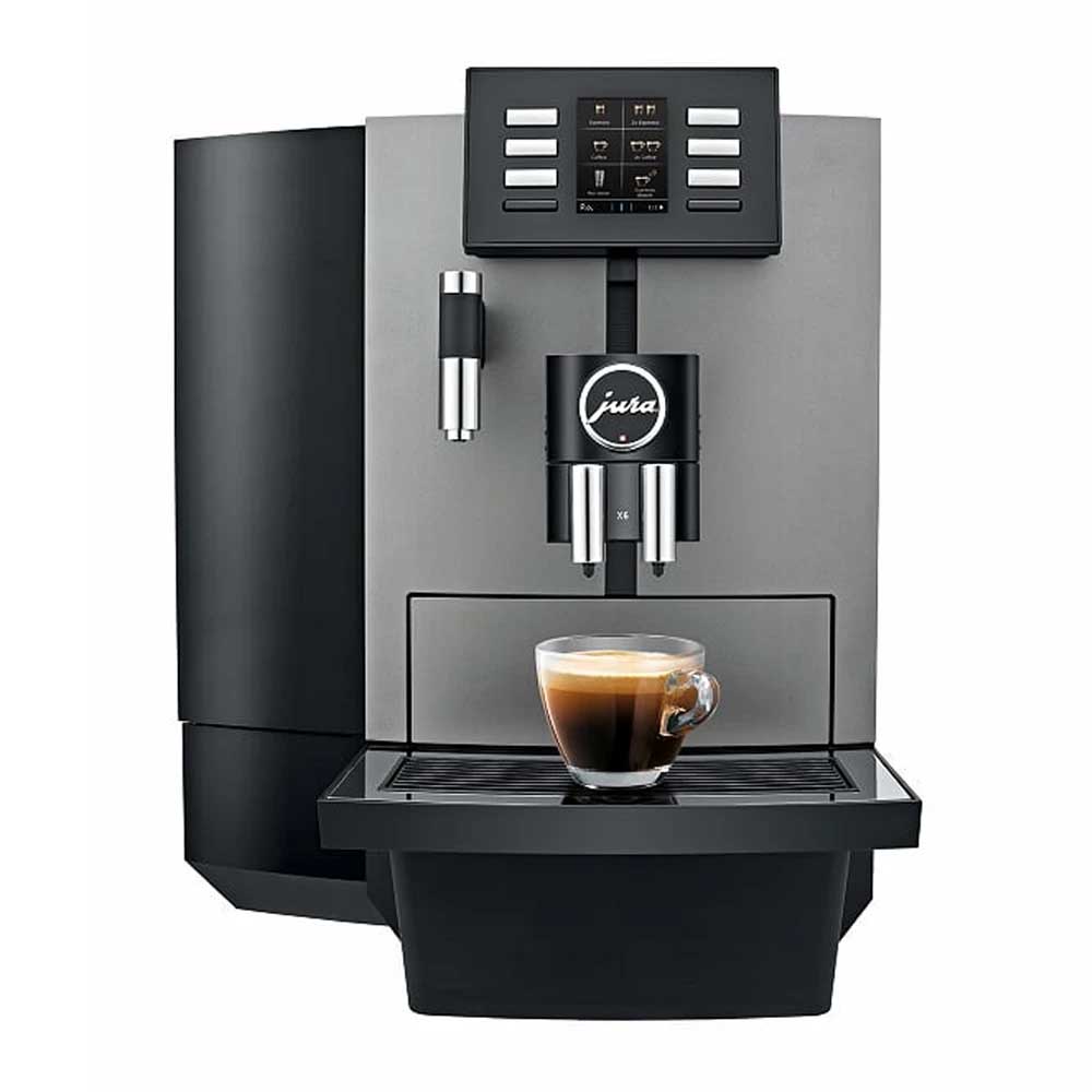Buy or lease the JURA X4 commercial black coffee bean-to-cup coffee machine in Dark Inox