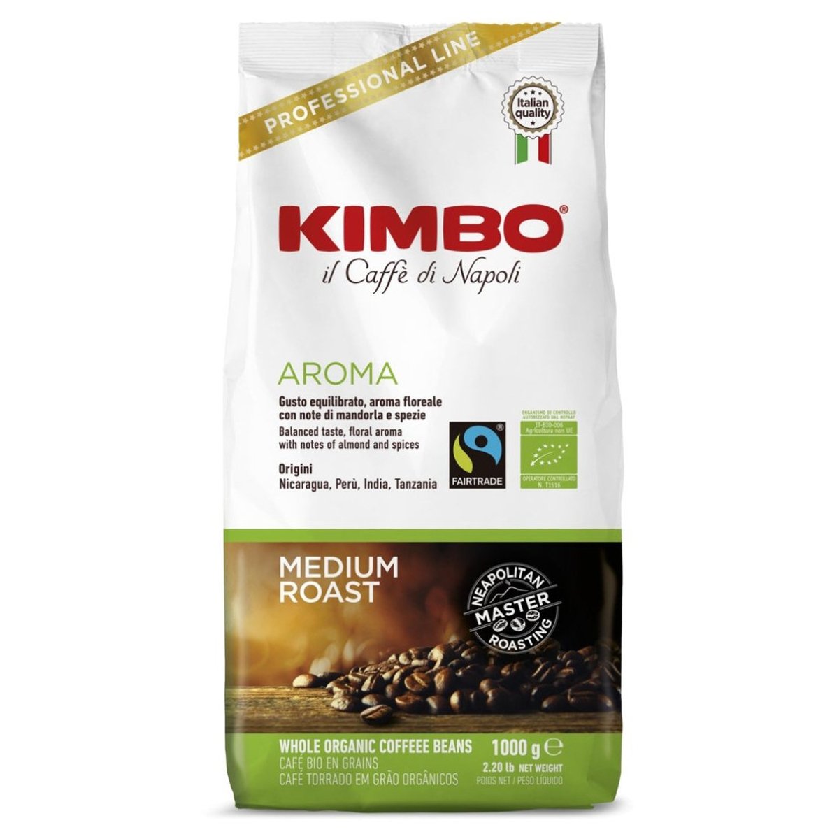 Kimbo Fairtrade Organic Bio Beans | 6kg - Stafco Coffee