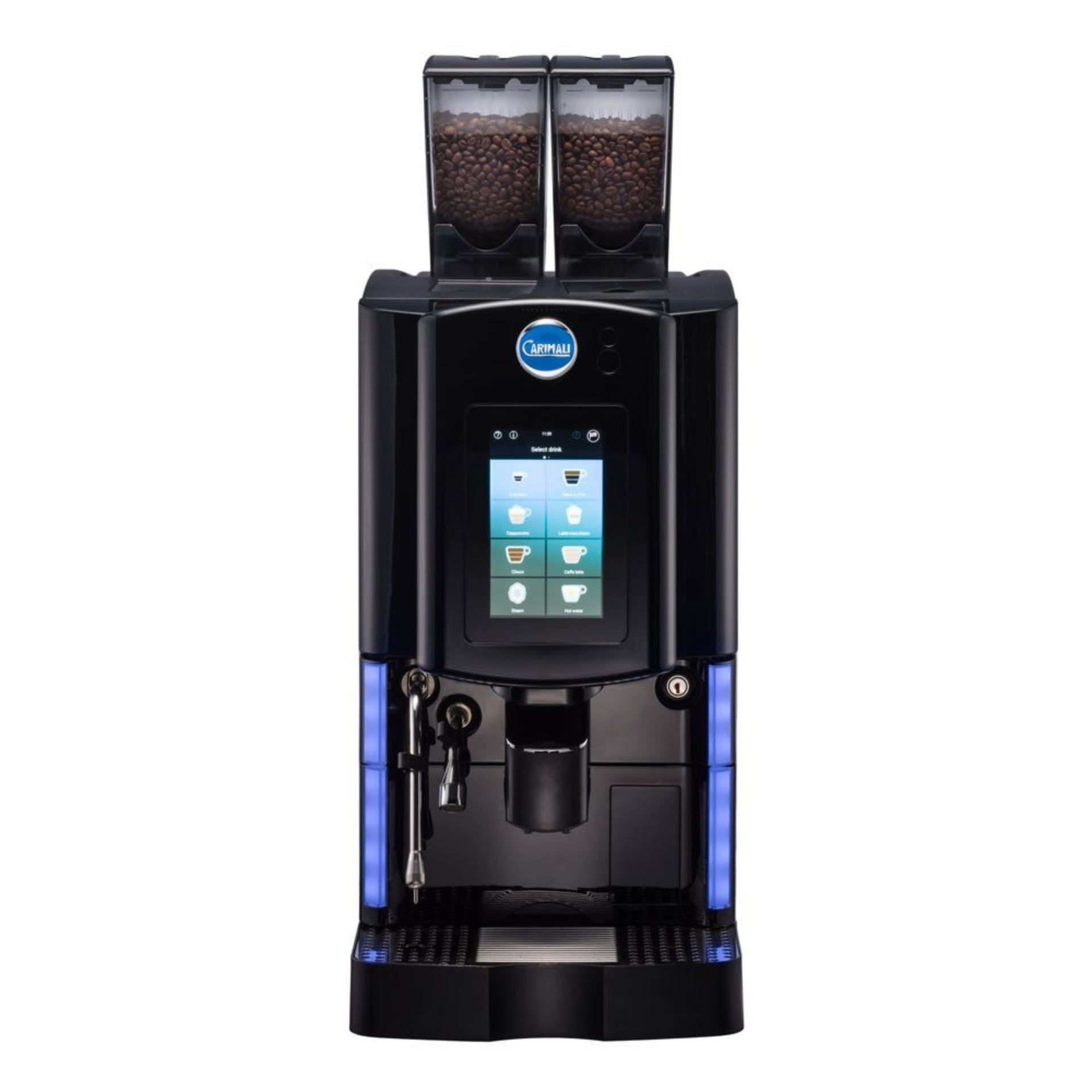 Carimali Optima Ultra bean-to-cup machine with 10″ touchscreen for high-volume use