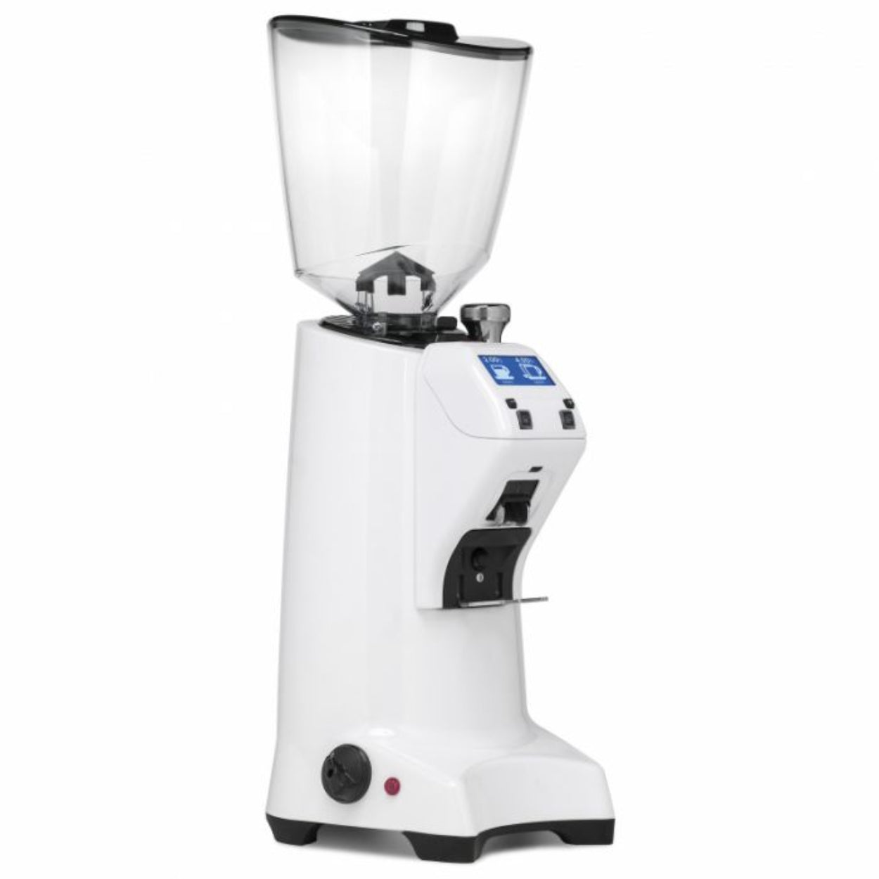 White Eureka Olympus KR E 68mm conical burr commercial coffee grinder with touchscreen controls – available to buy or lease